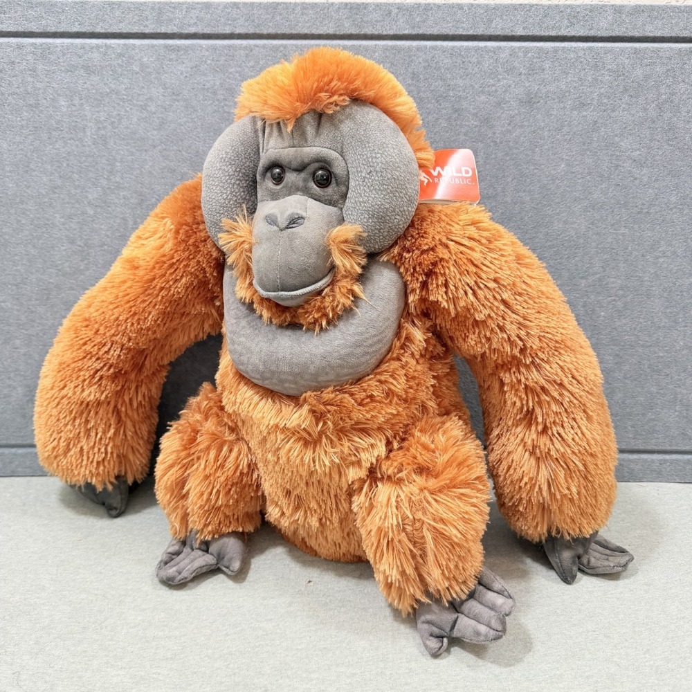 New Wild Republic 15" 38cm Artist Male‎ ORANGUTAN  Plush Realistic Soft Toy